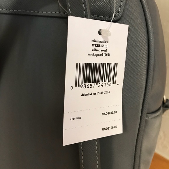 Kate spade mini Bradley Wilson backpack grey bag - Picture 6 of 8